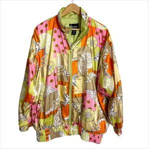 1990s bold graphic pattern windbreaker - size L